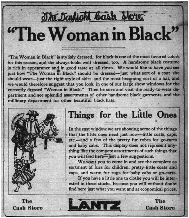 women in black ad 08 nov 1906